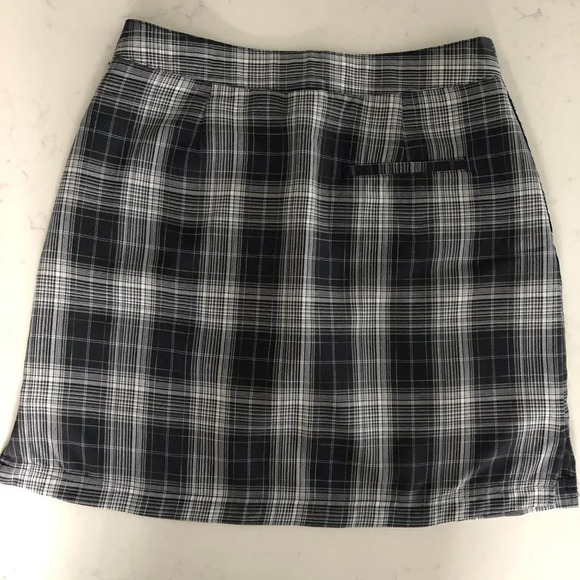 Vuarnet Sport Athletic Plaid Polyester Golf Skirt/Skort Navy + White Sz 2 NWOT - Picture 6 of 13